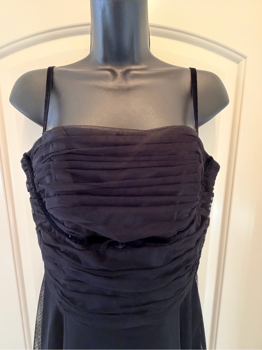 Evan Picone Black Ruched Spaghetti Strap Camisole